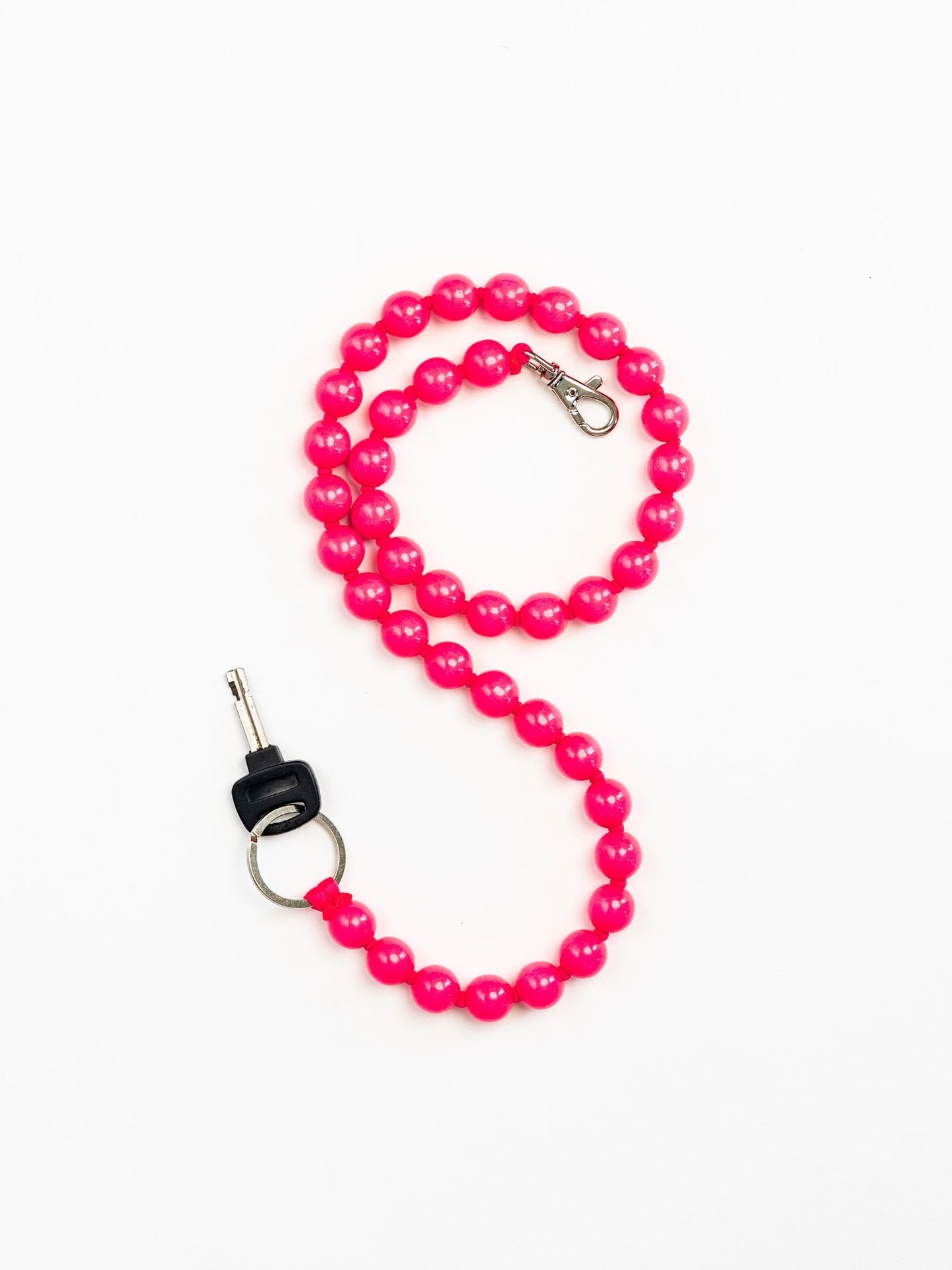 BIG Perlen long, neonpink