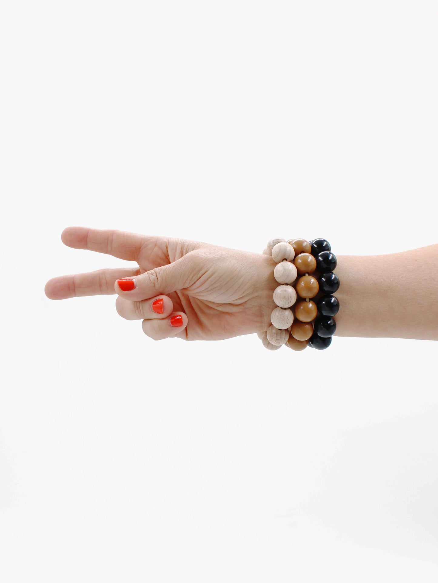 Big Perlen bracelet, mocca set
