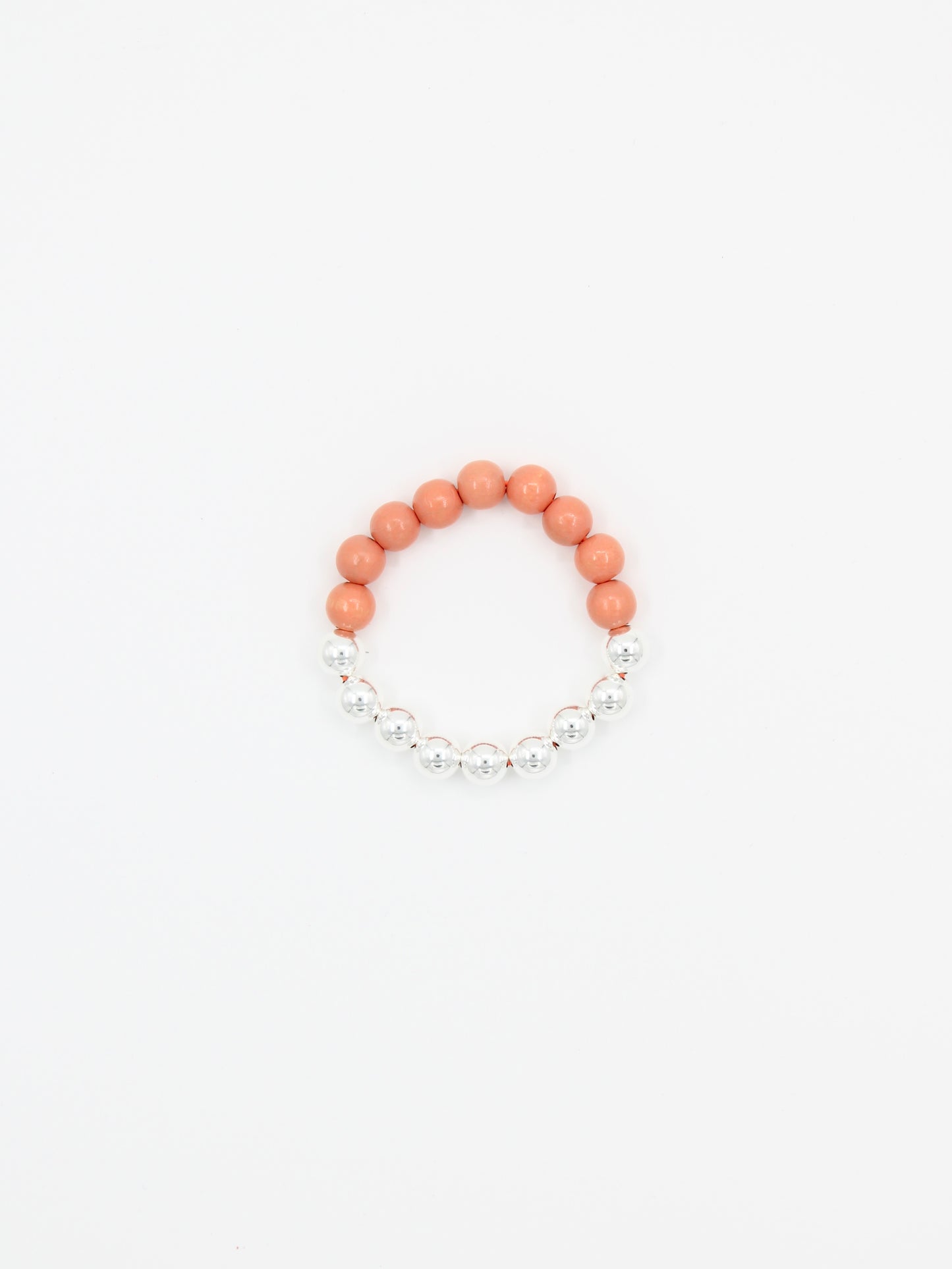 Perlen silver/wood bracelet, lax