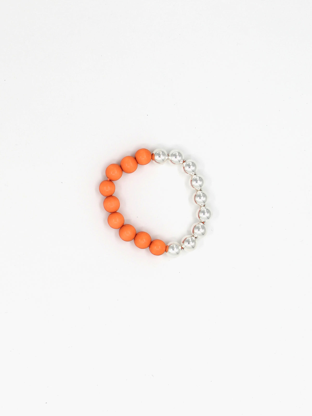 Perlen silver/wood bracelet, orange