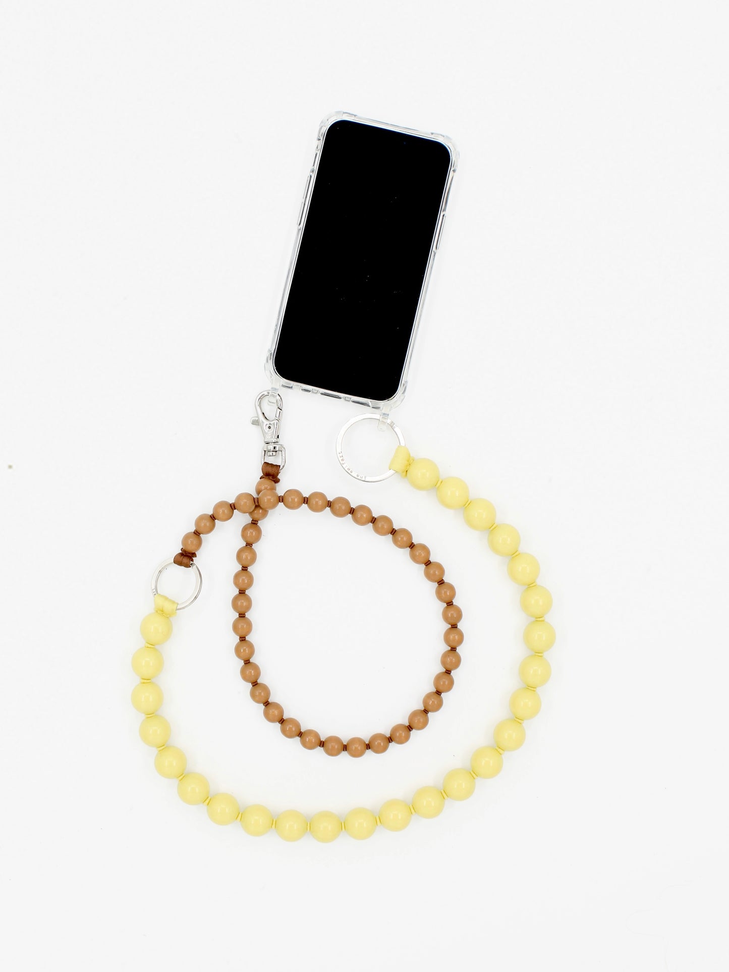 Doppelhandykette long, butter-mocca