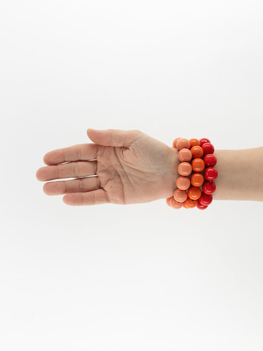 Big Perlen bracelet, red set