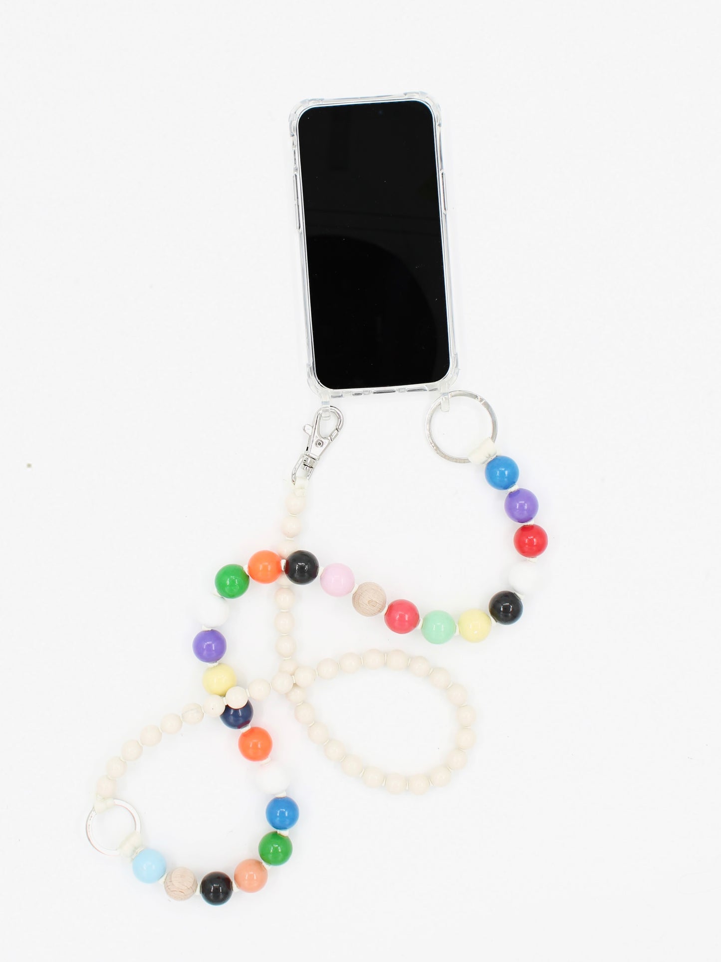 Doppelhandykette long, multimix-opal