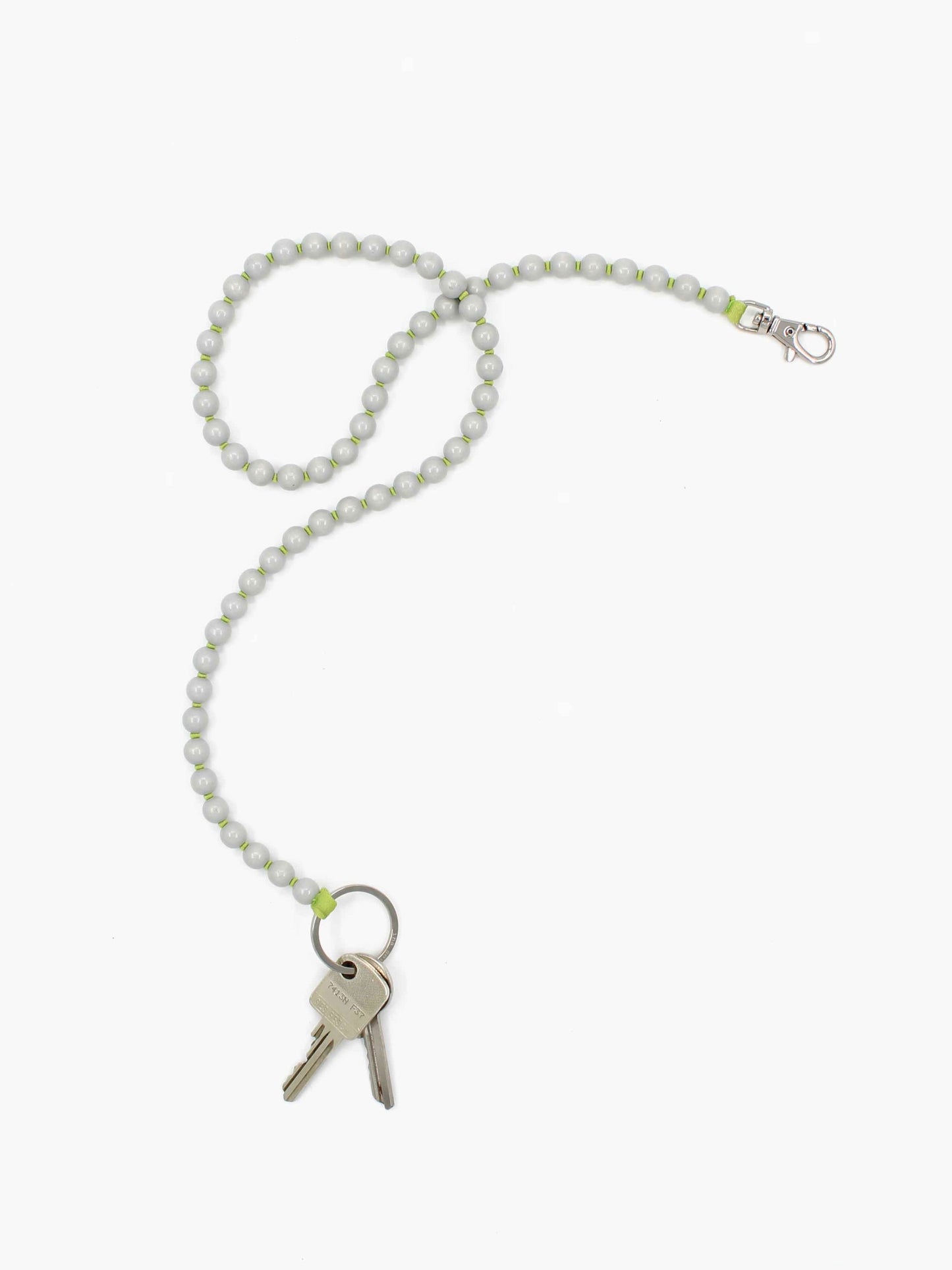 Perlen long, lightgrey - lime
