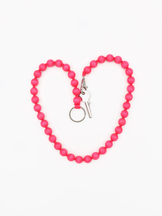BIG Perlen long, neonpink