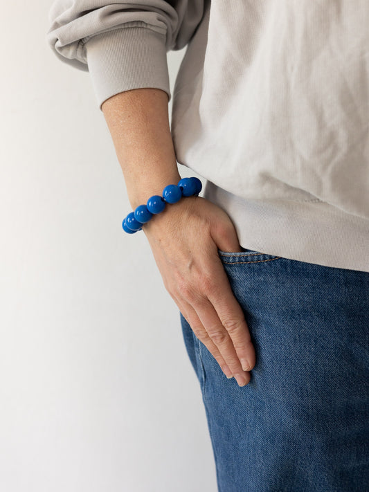 Big Perlen bracelet, blue