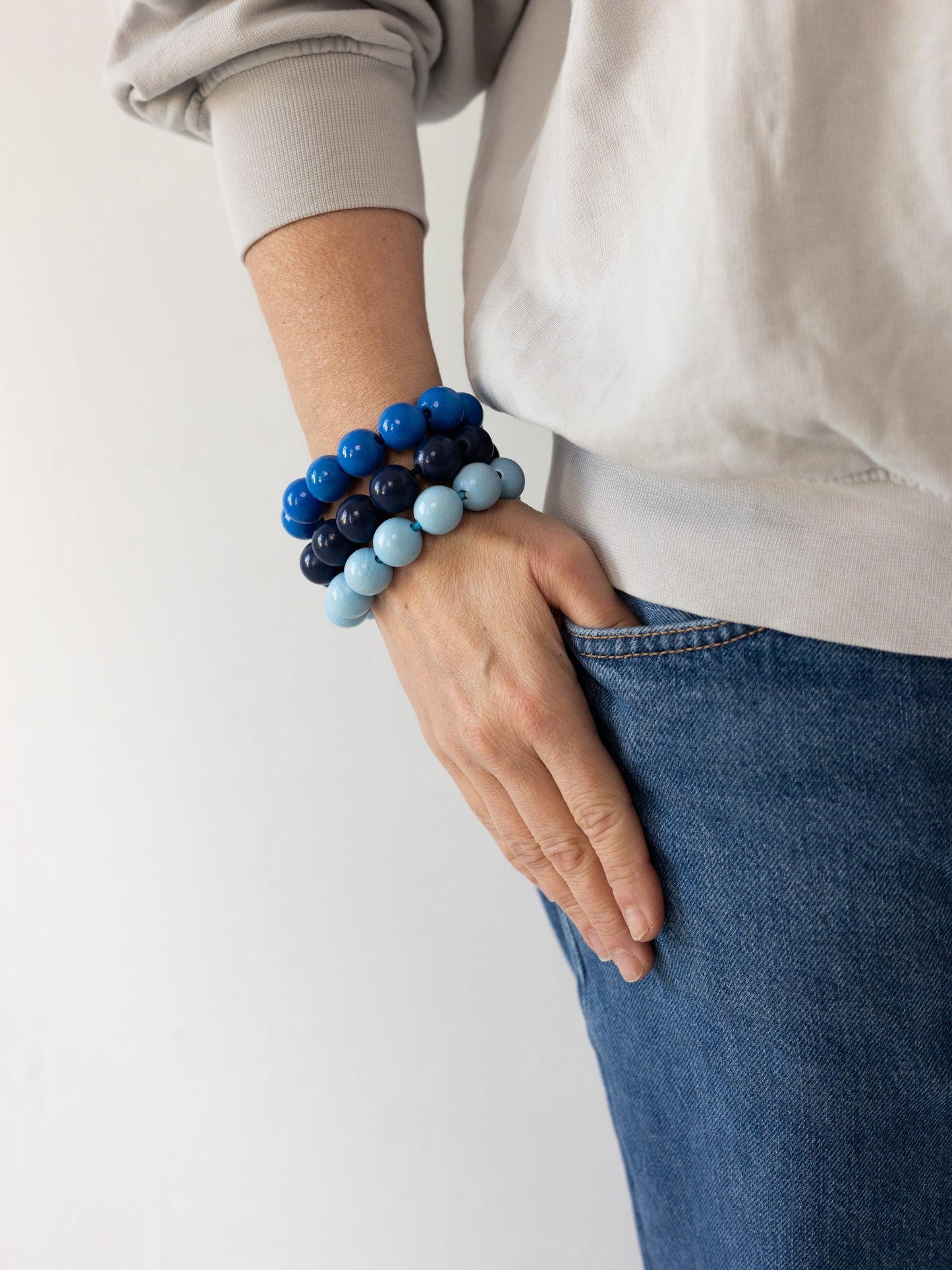 Big Perlen bracelet, blue set