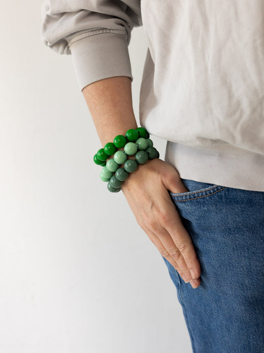 Big Perlen bracelet, green set