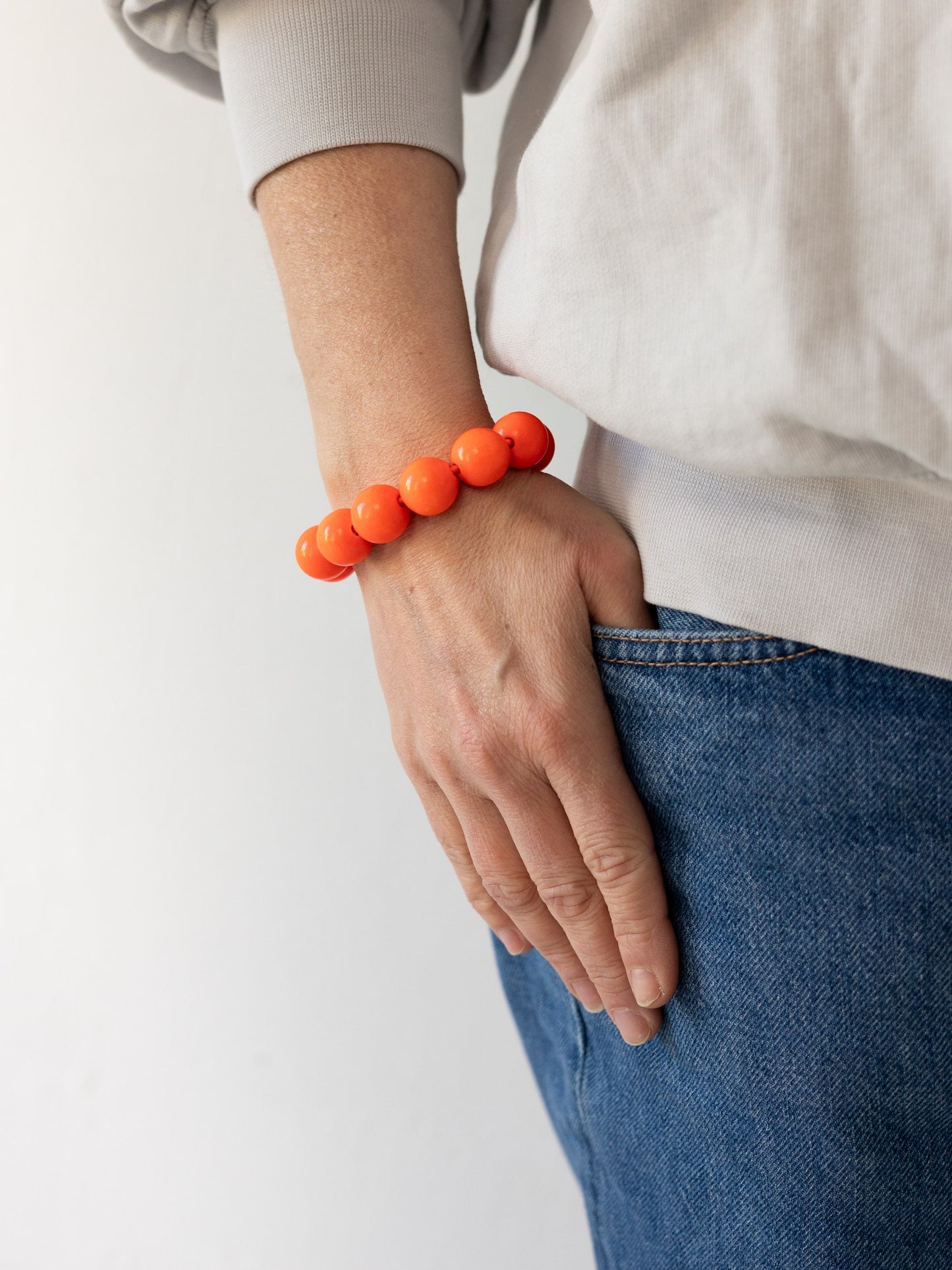 Big Perlen bracelet, neonorange