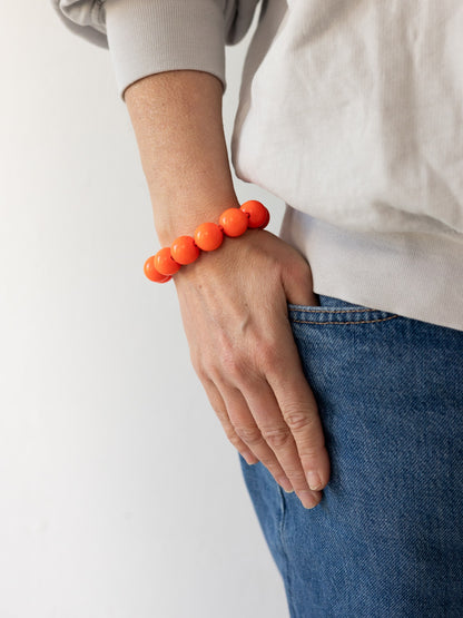 Big Perlen bracelet, neonorange