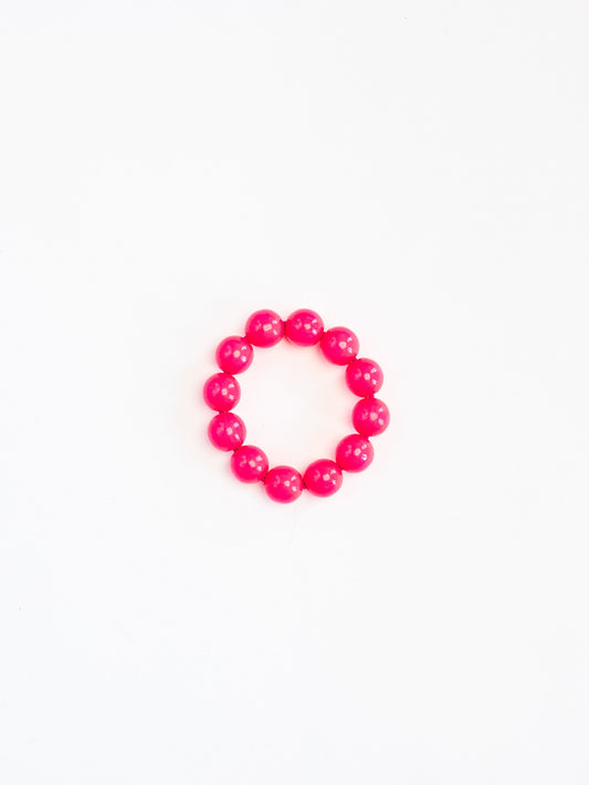 Big Perlen bracelet, neonpink