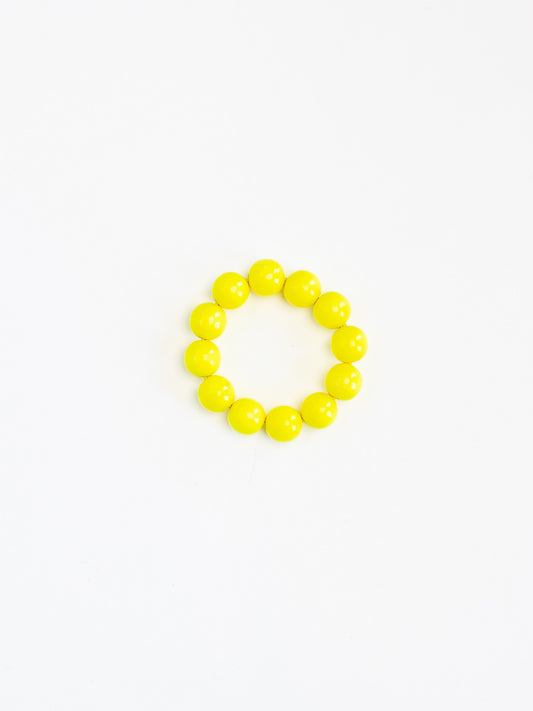 Big Perlen bracelet, neonyellow