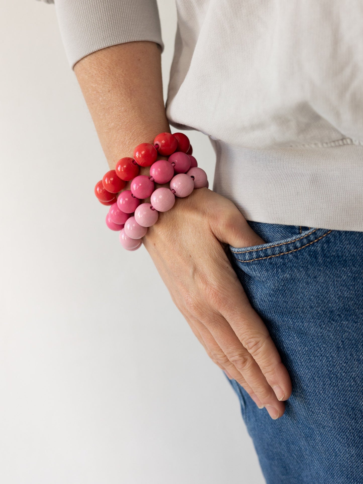 Big Perlen bracelet, pink set