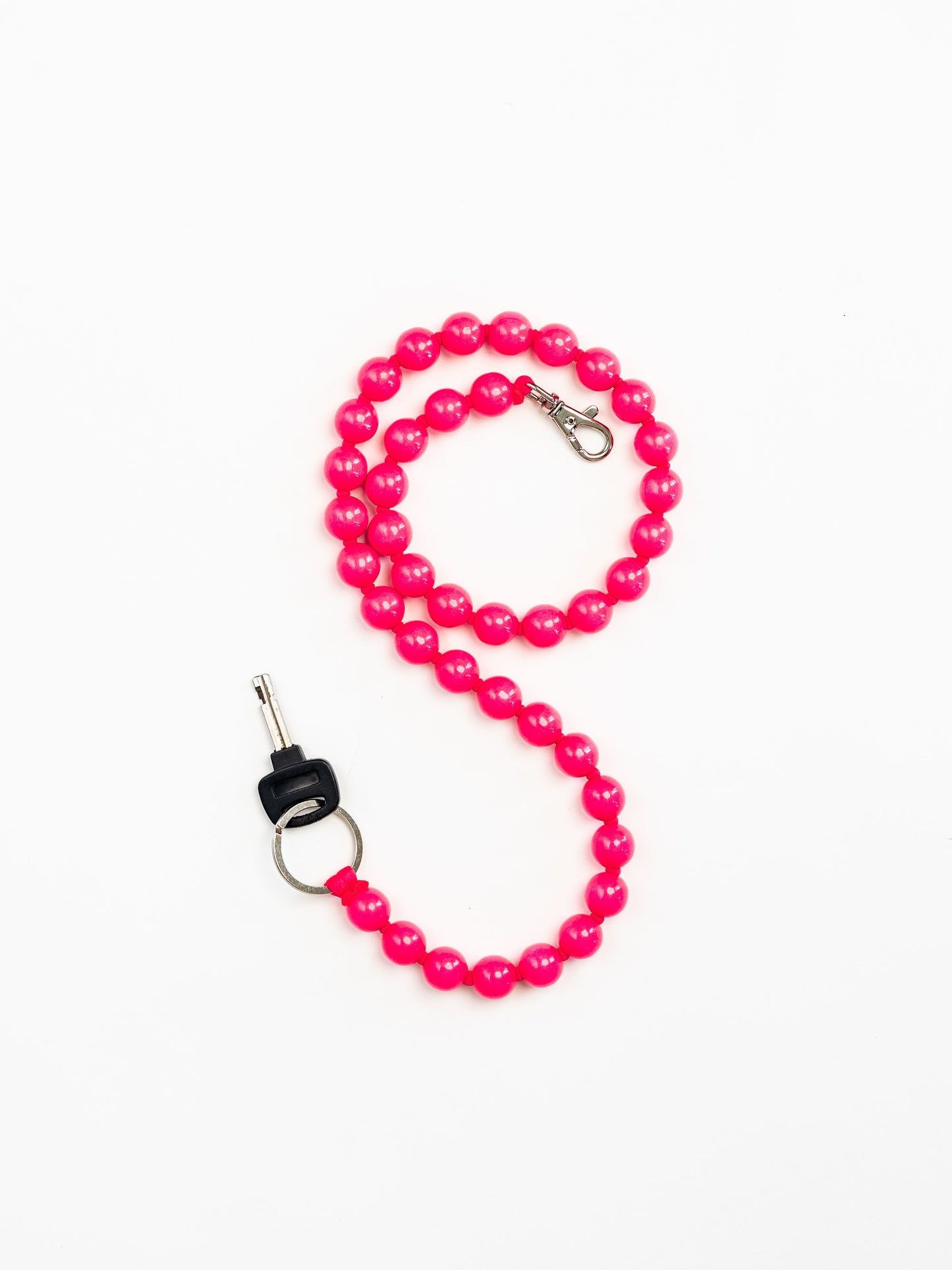 BIG Perlen long, neonpink