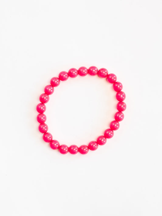 Big Perlen necklace, neonpink