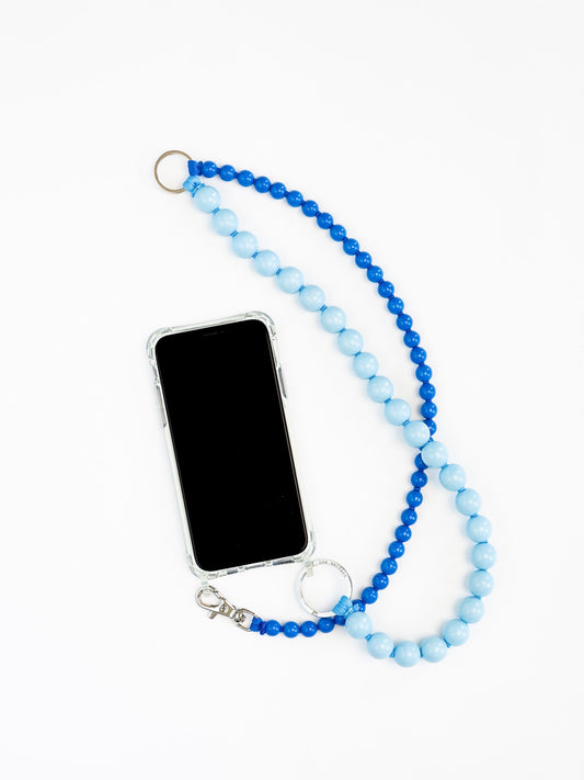 Doppelhandykette long, pastelblue-blue