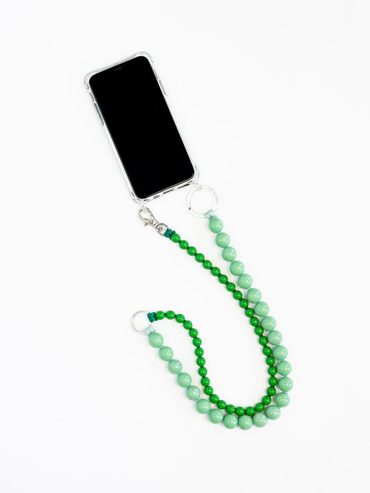 Doppelhandykette long, pastelgreen-green