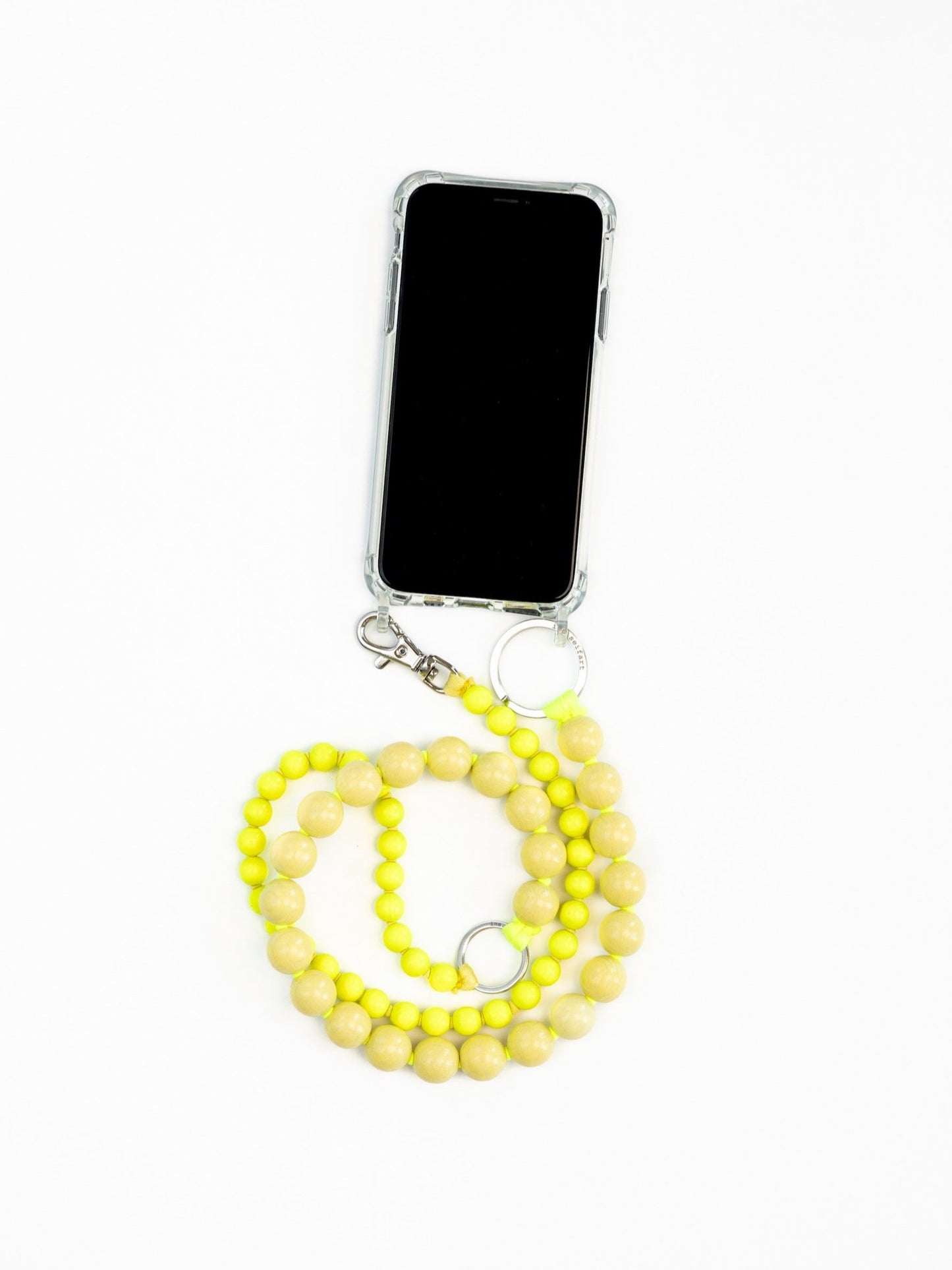 Doppelhandykette long, pastelyellow-neonyellow