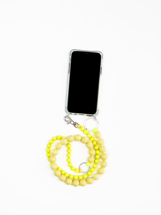 Doppelhandykette long, pastelyellow-neonyellow