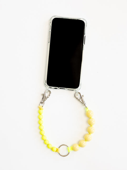 Doppelhandykette short, pastelyellow-neonyellow