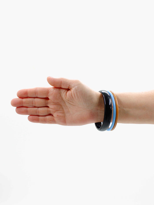 Armreifen, black - sky - mocca