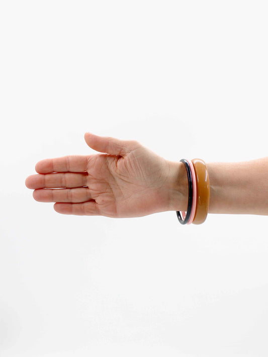 Armreifen, mocca - black - blush