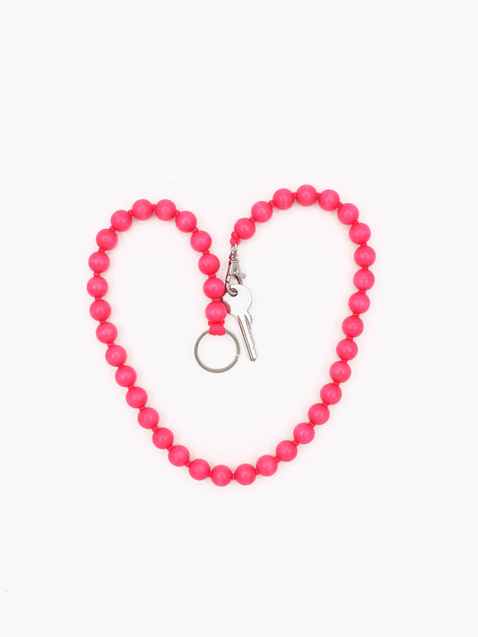 BIG Perlen long, neonpink