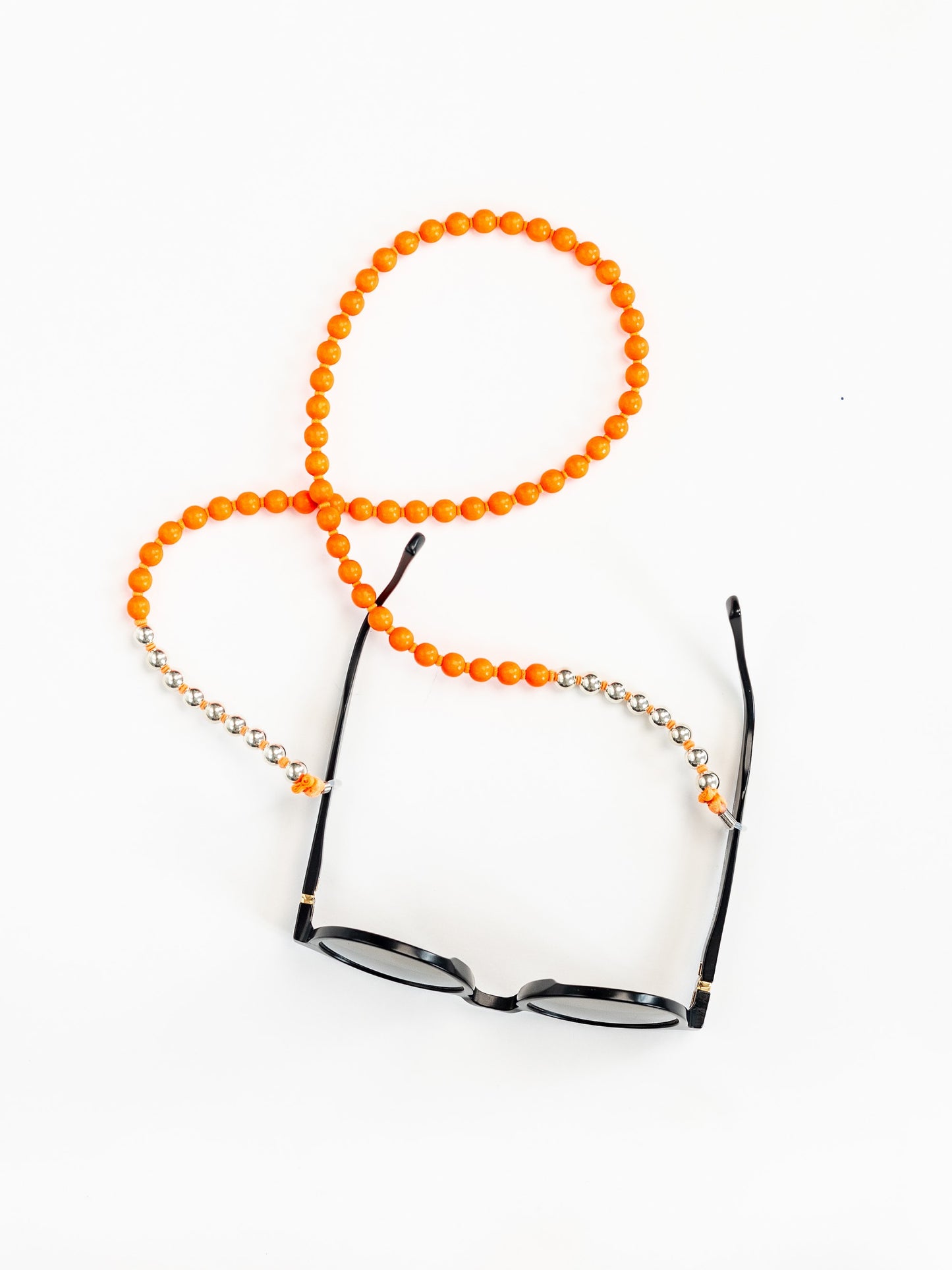 Brillenkette silver, neonorange