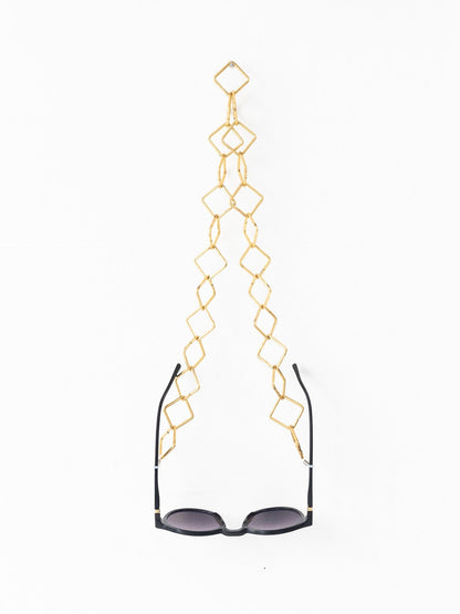 Viereck Brillenkette, brass