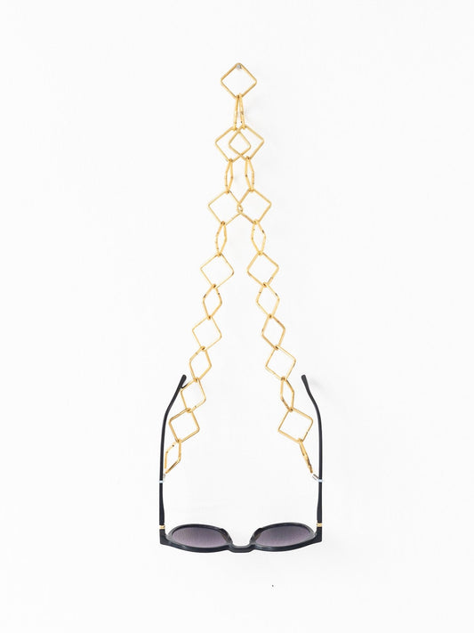 Viereck Brillenkette, brass