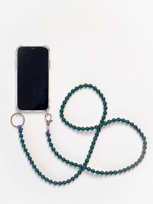 Handykette, darkgreen-purple