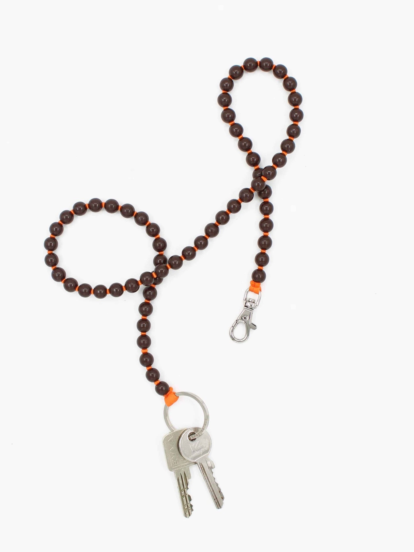 Perlen long, brown - orange