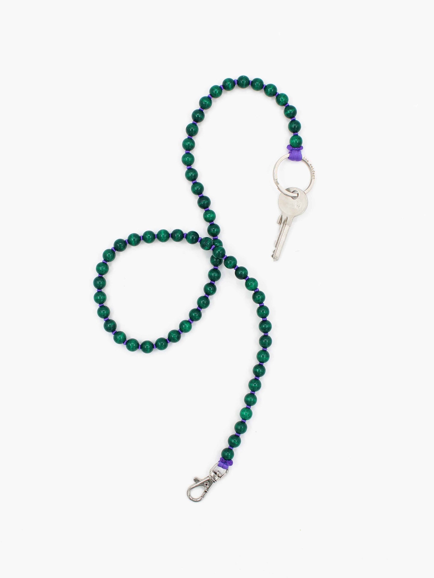 Perlen long, darkgreen-purple