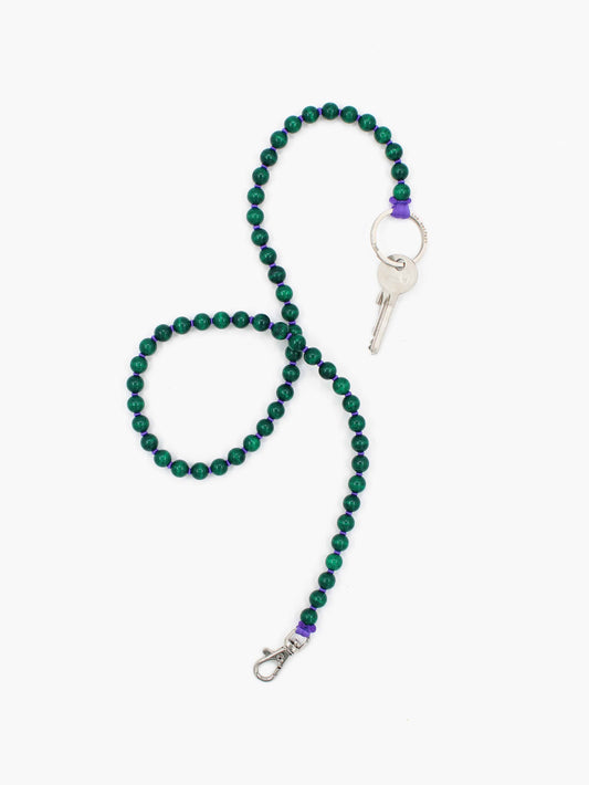 Perlen long, darkgreen-purple