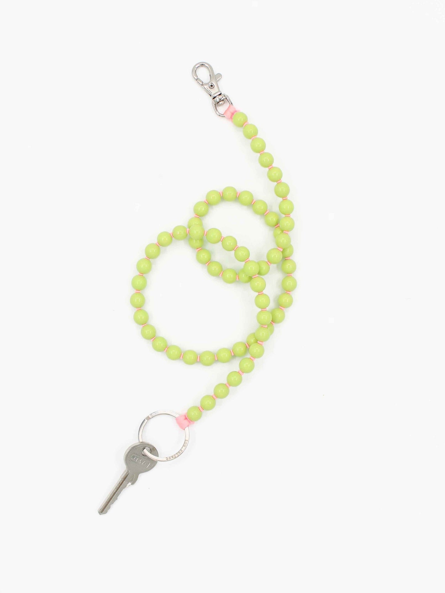 Perlen long, lime - rose