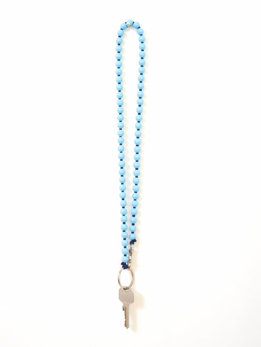 Perlen long, pastelblue - darkblue