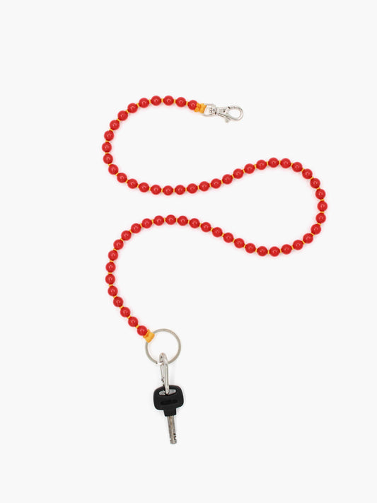 Perlen long, red orange
