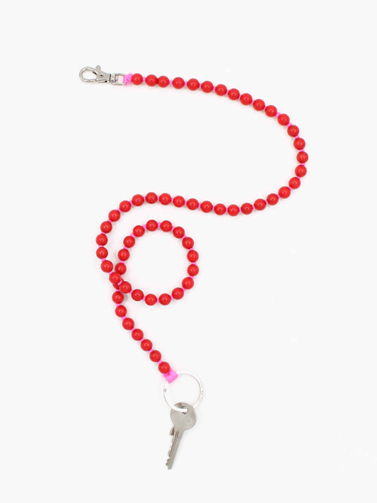 Perlen long, red - pink