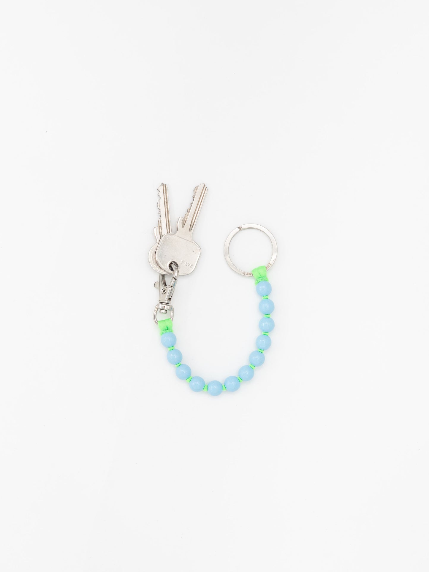 Perlen short, pastelblue - neongreen