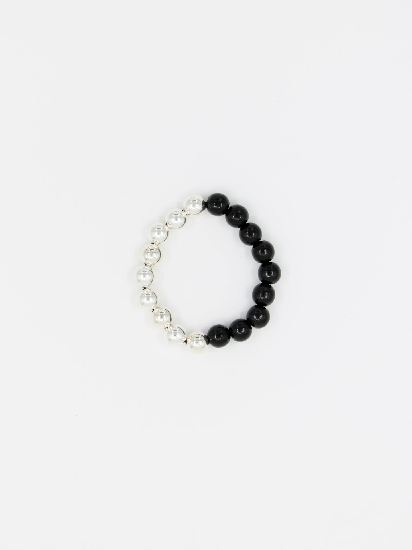 Perlen silver/wood bracelet, black