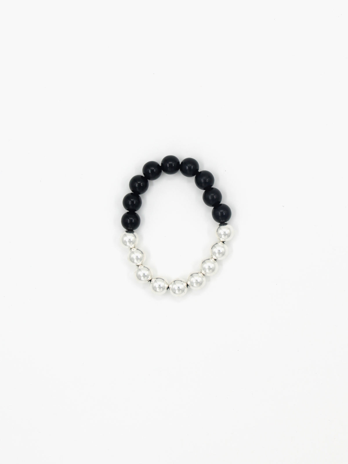 Perlen silver/wood bracelet, black