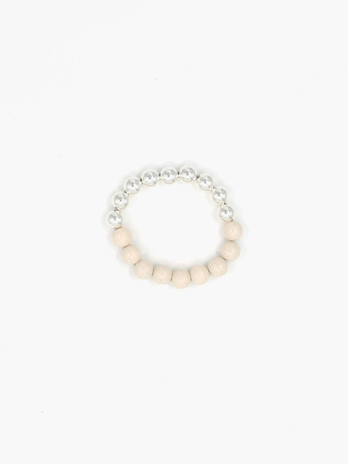 Perlen silver/wood bracelet, opal