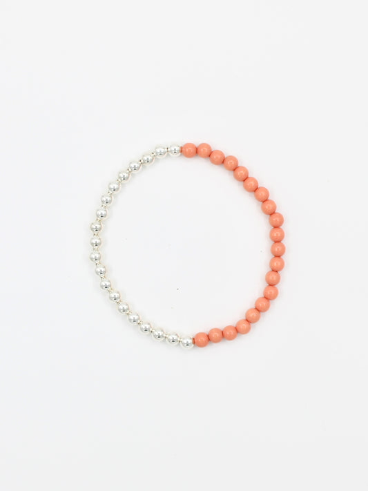 Perlen silver/wood necklace, lax