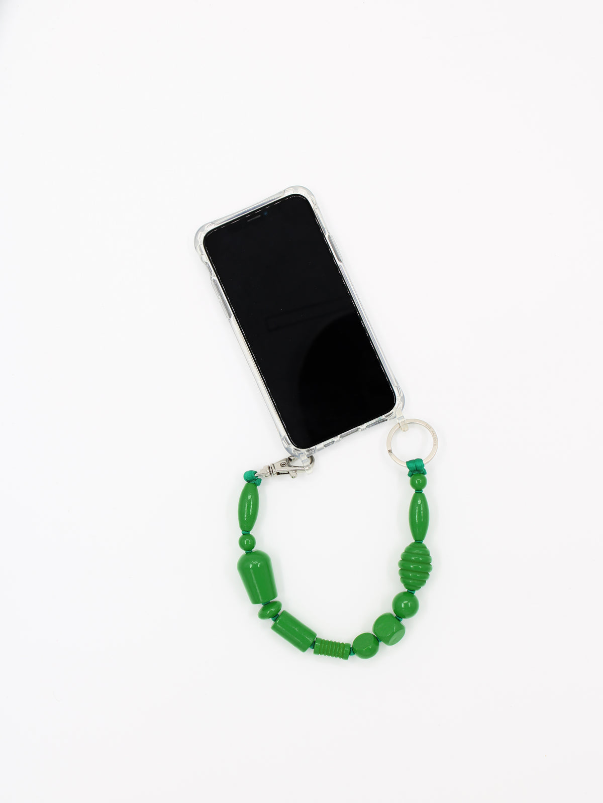Perlenmix Handykette Short, green