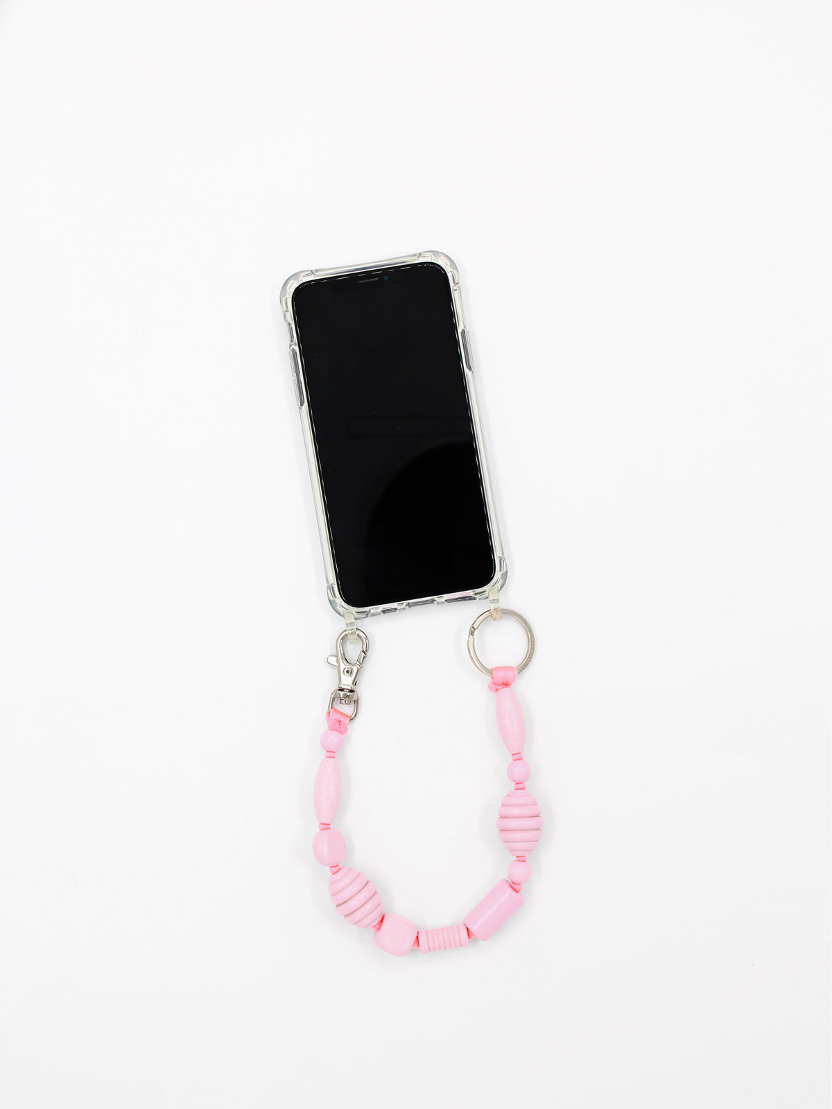 Perlenmix Handykette Short, pastelrose
