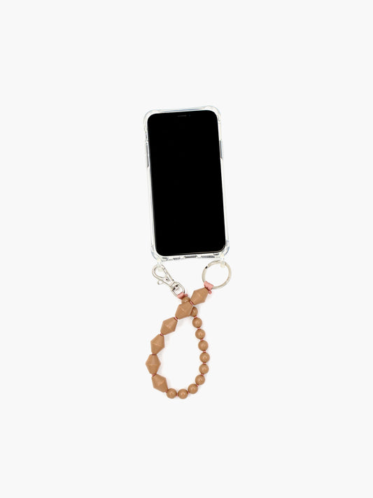 Perlenzickzack Short, mocca