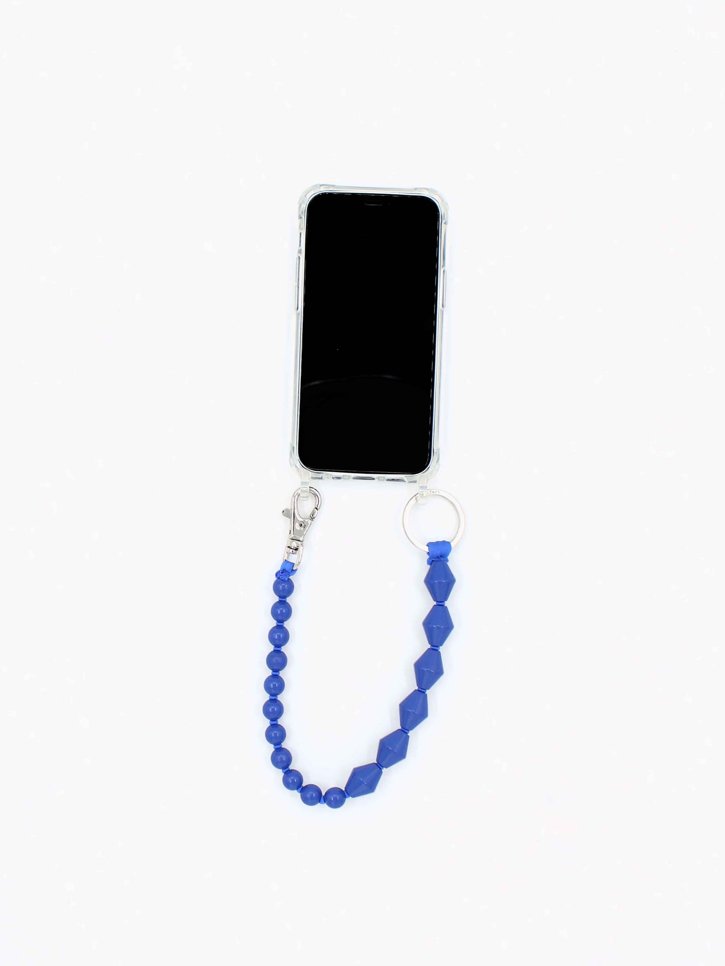 Perlenzickzack Short, blue