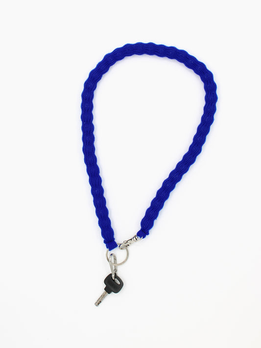 Wollkette, long- blue
