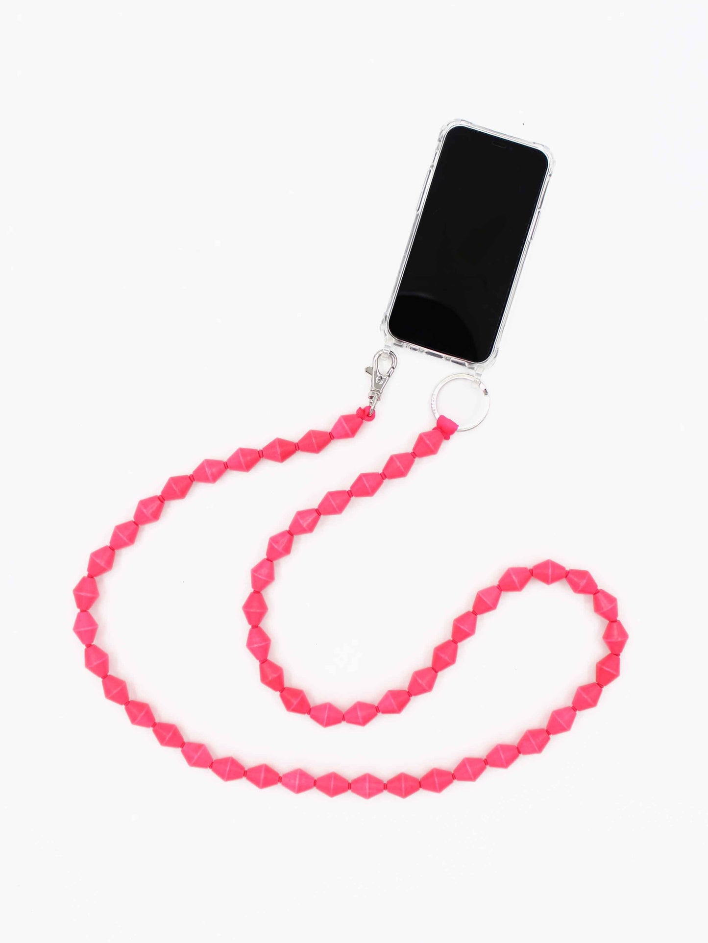 Zickzack Handykette, neonpink