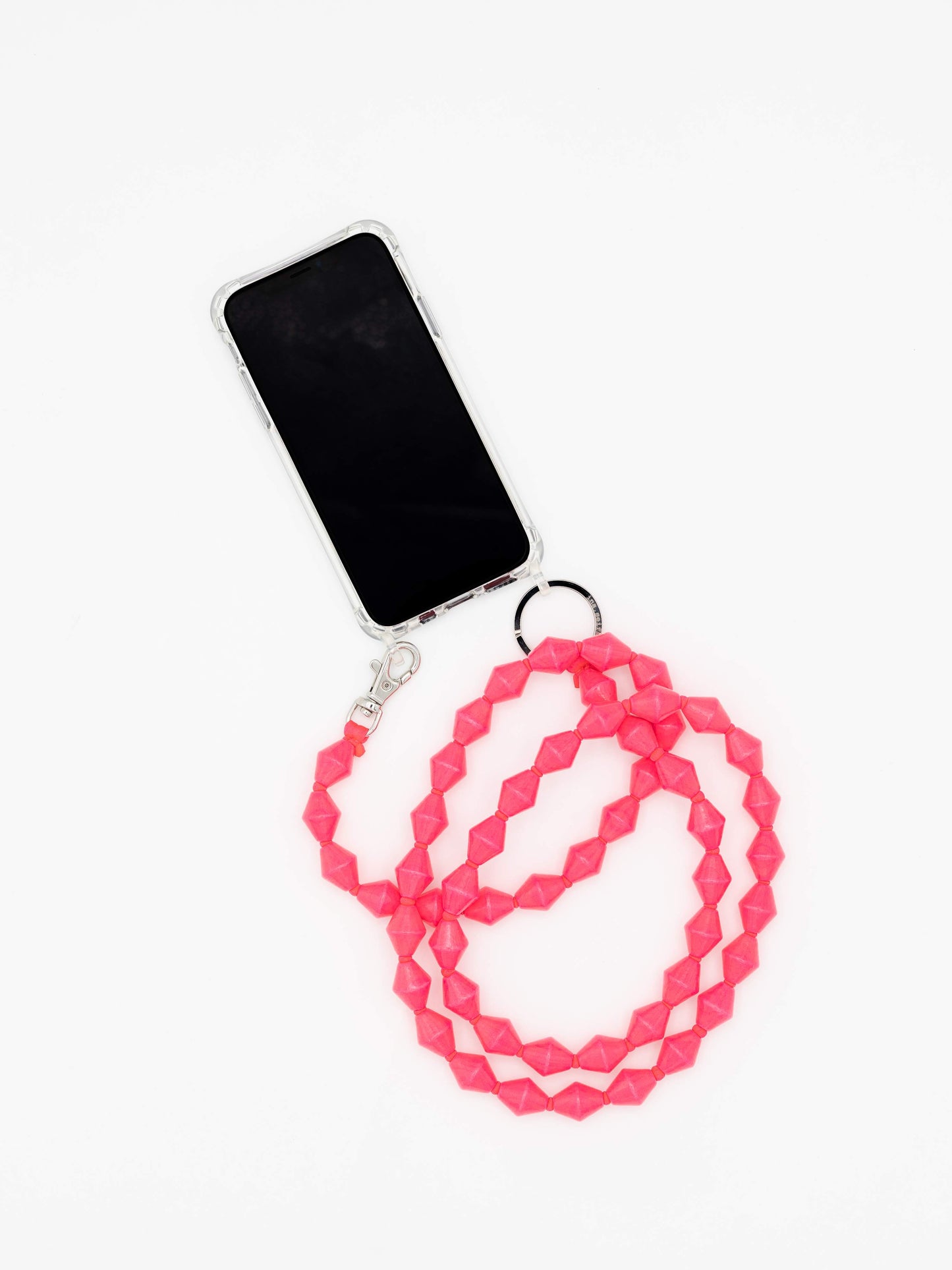 Zickzack Handykette, neonpink